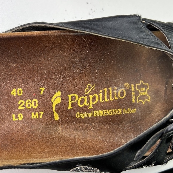 Papillio black Suede embossed leather sandals with cork size 9 - Picture 6 of 7